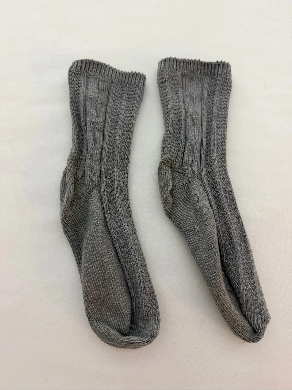 Urban Outfitters Gray Cable Knit Crew Socks